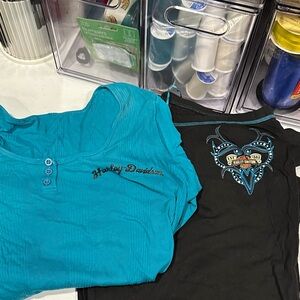 Harley-Davidson Kids Teal and Black Tees